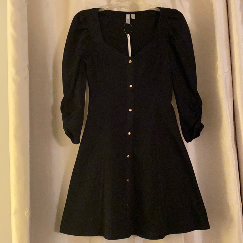 Black cottage core dress